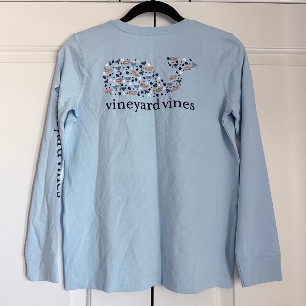 NWT Vineyard Vines Girls' Hanukkah Long Sleeve Tee Size L